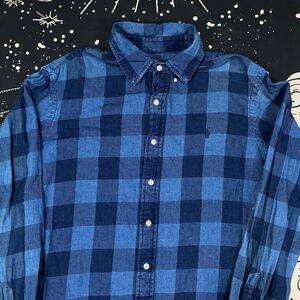 Polo Ralph Lauren Button Down Long Sleeve Shirt Mens Large Checker Preppy Casual